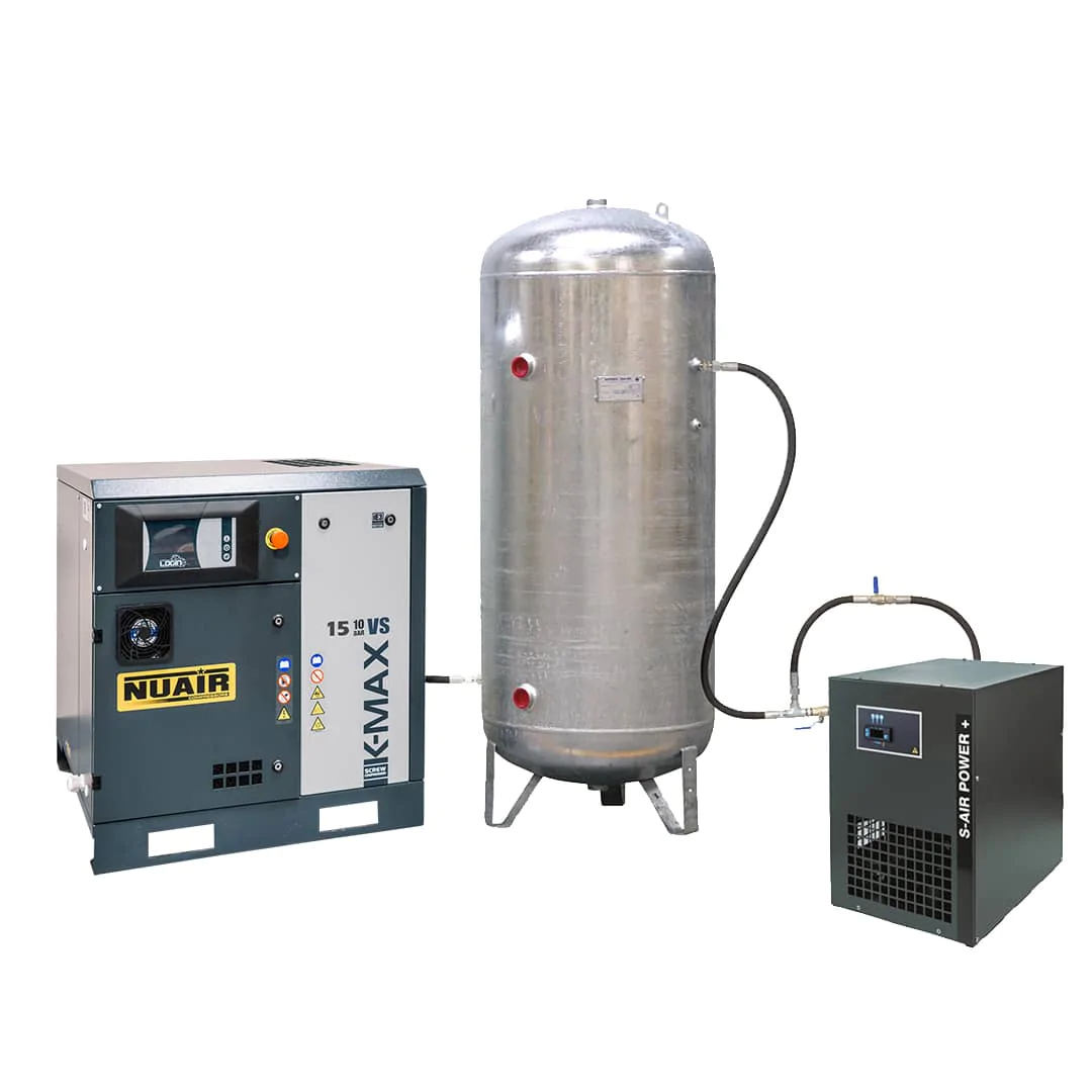 Compresseurs K-MAX vitesse variable + cuve + sécheur